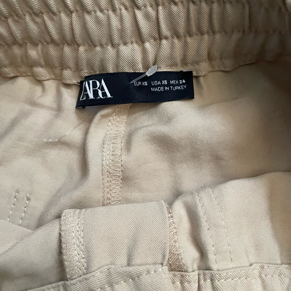 ZARA Khaki Cargo Soft Jogger Pants size XS Women’s - Picture 3 of 9
